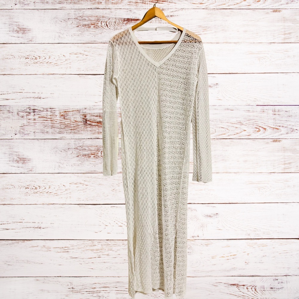 Boohoo Crochet V-neck Maxi a beach Dress Size M
